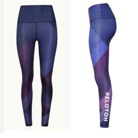 Peloton X WITH Array of colors leggings Stripes sz L Estimated - Picture 2 of 9